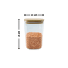 Square glass jar with bamboo lid, 1100ml, filled with lentils, ideal for stylish home organization in kitchen or pantry.