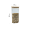 Square glass jar with bamboo lid, 1250ml, filled with lentils, ideal for pantry storage and home organization, stylish kitchen solution