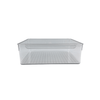 XL clear storage tub with lip for pantry, fridge, or laundry; space-saving organizer.