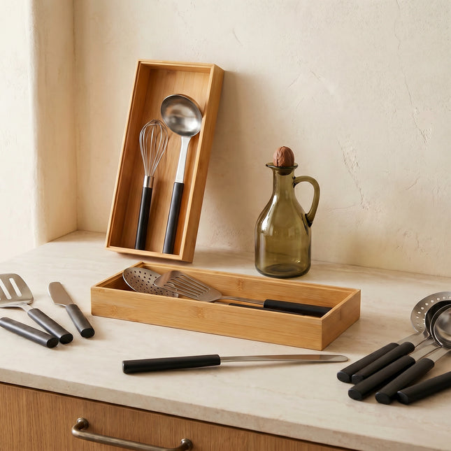 Bamboo Drawer Insert Tray – Stackable Organiser