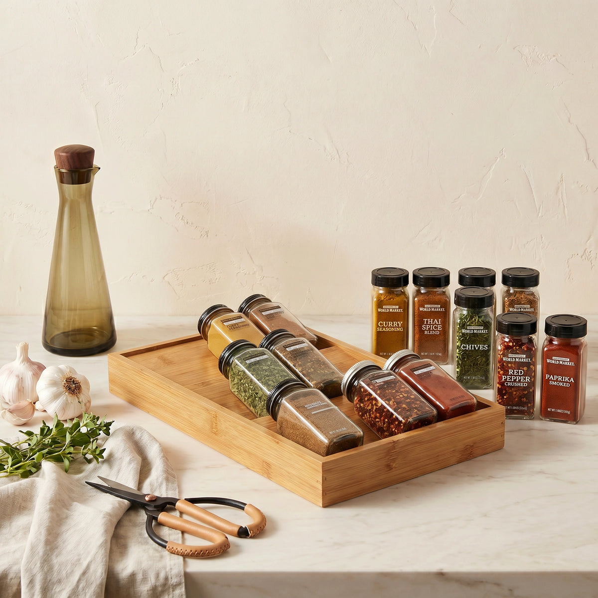 Bamboo Herb & Spice Drawer Organiser – 3 Tier