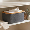 Dark Grey Linen Basket – Large Without Handle