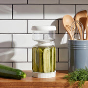 Glass Pickle Jar with Strainer