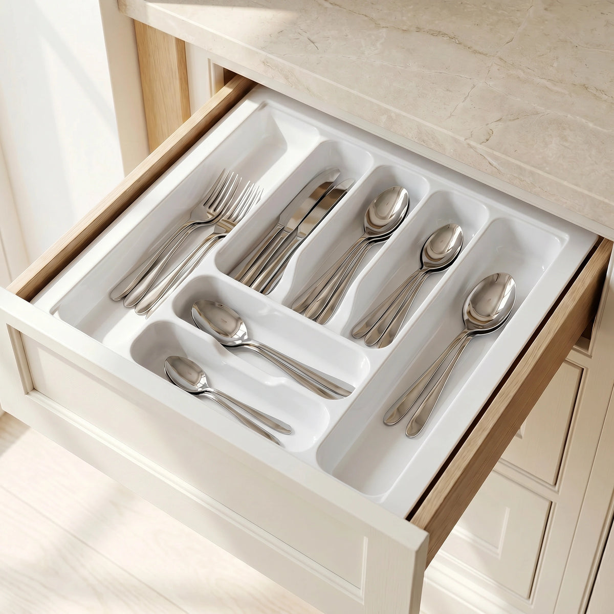 White Cutlery Tray 530x480mm