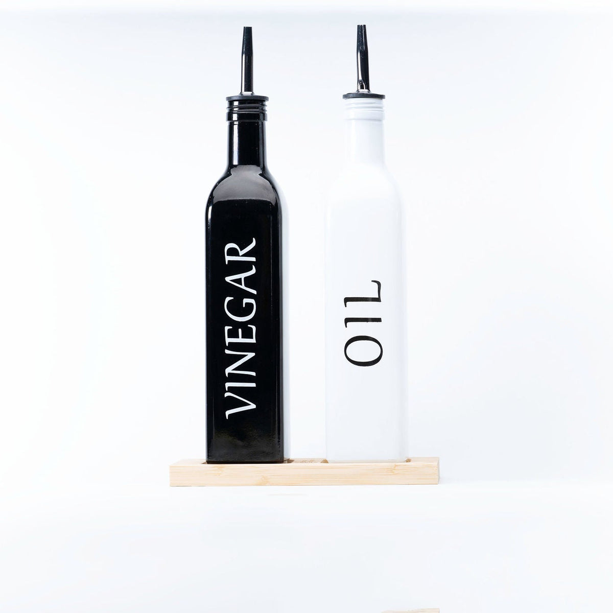 Black Oil and Vinegar Bottle – 500ml Modern Glass Dispenser for kitchen organisation