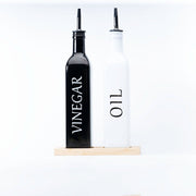 Black Oil and Vinegar Bottle – 500ml Modern Glass Dispenser for kitchen organisation