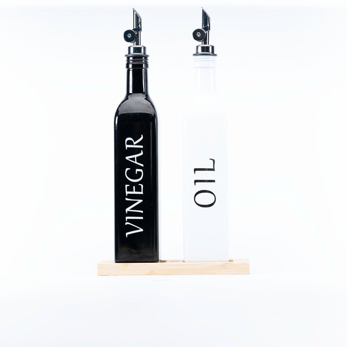 Black Oil and Vinegar Bottle – 500ml Modern Glass Dispenser for kitchen or pantry organisation, perfect for storage organisers.