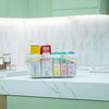Large White Mesh Basket with Wooden Handles