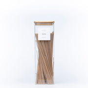 Square Glass Jar with Bamboo Lid – 2300ml Pantry Storage for pasta, ideal for kitchen and pantry organisation.