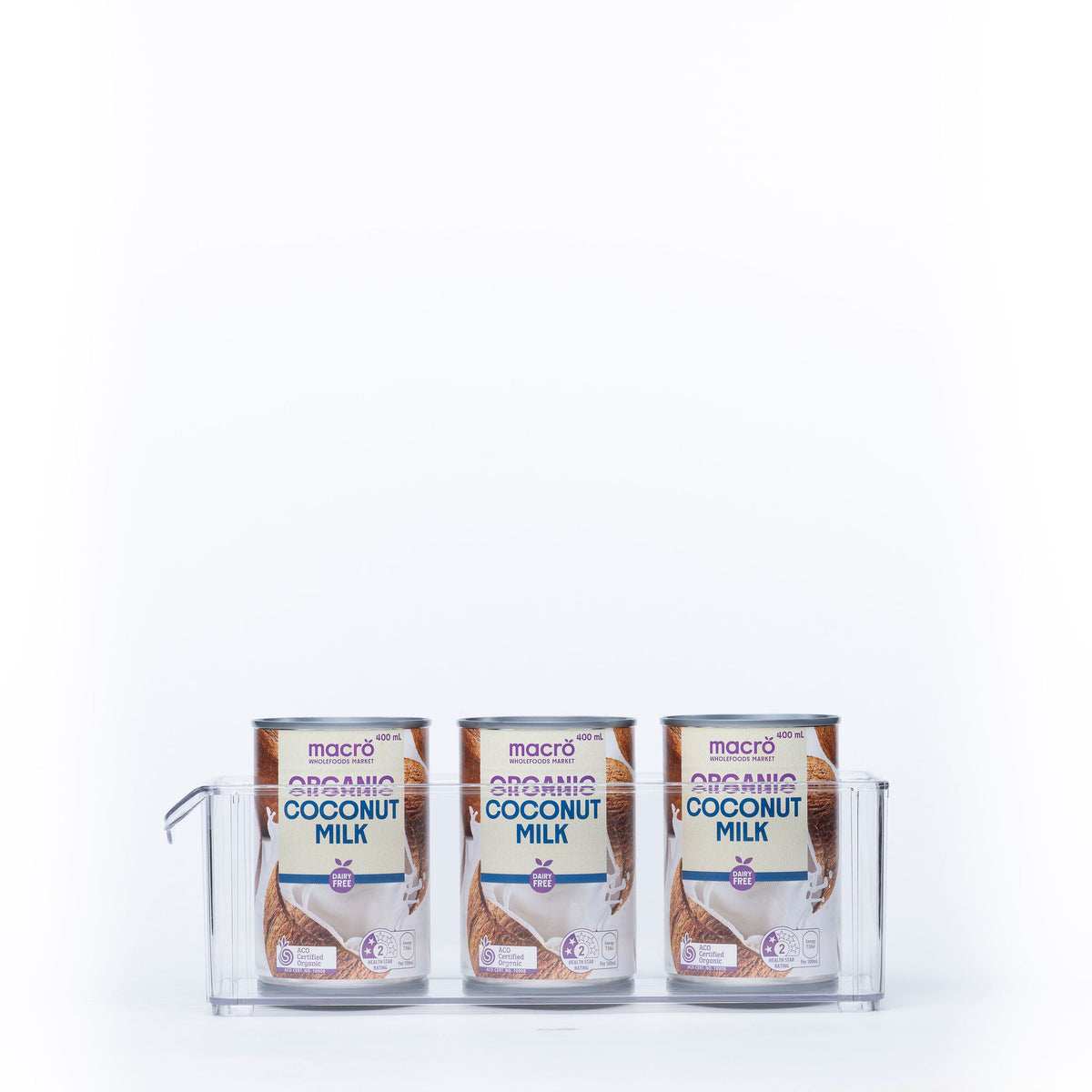Clear Stackable Tub With Lip – Small used for pantry organisation with canned goods. Ideal for kitchen storage organisers and efficiency.