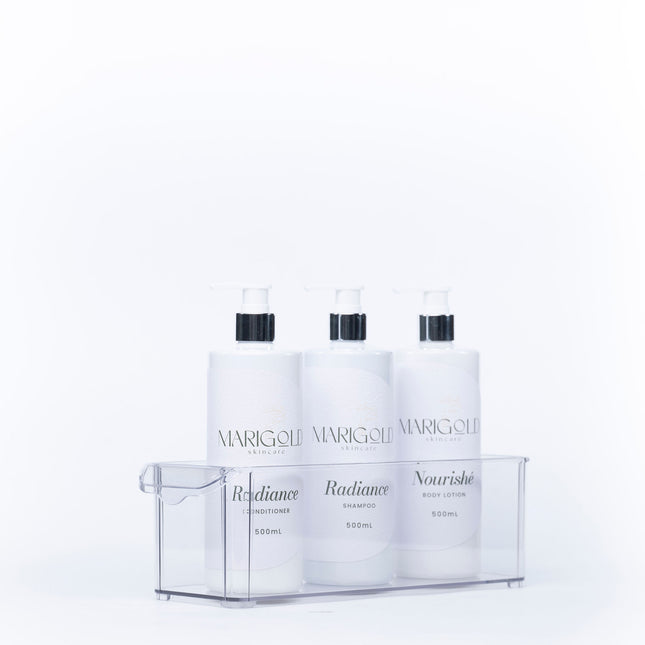 Clear Stackable Tub With Lip – Small storing body lotions for bathroom organisation
