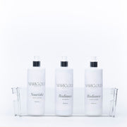 Clear Storage Tub With Handles - Medium holding bottles, ideal for bathroom or kitchen organisation, perfect for under sink storage.