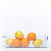 Clear Storage Tub With Handles – Large used for fridge organisation, storing citrus fruits. Ideal for kitchen storage organisers.