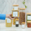 Round Glass Jar with Bamboo Lid - 840ml