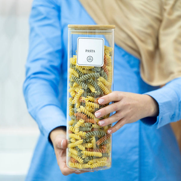 Round Glass Bamboo Storage Jars – 8 Sizes