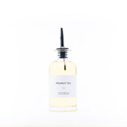 Round Glass Oil & Vinegar Bottle – 350ml Dispenser with black spout for kitchen organisers