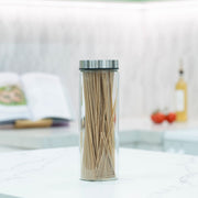 Glass Storage Jar – 1300ml with Clear Top Lid used for kitchen organisation, conveniently stores spaghetti on a marble benchtop.