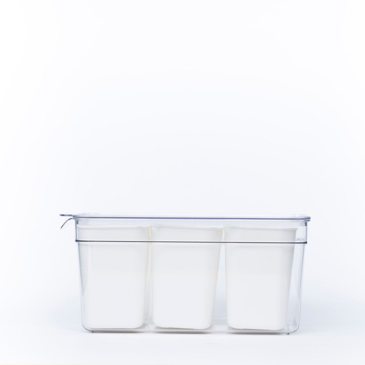 Triple Clear Fridge Organiser with Removable Baskets for efficient kitchen and pantry storage. Ideal fridge organisers for kitchen use.