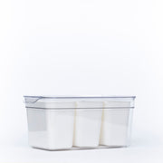 Triple Clear Fridge Organiser with removable baskets for efficient storage in kitchen pantries, ideal for fridge organisation.