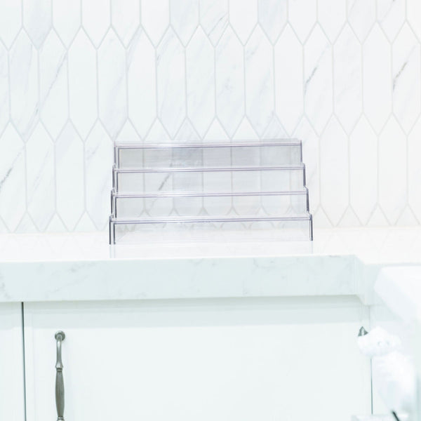 Expandable 4-Tier Clear Spice Rack Organiser
