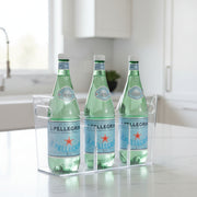 Clear Pull-Out Organiser holding bottles on a kitchen countertop, ideal for kitchen organisation and storage organisers.