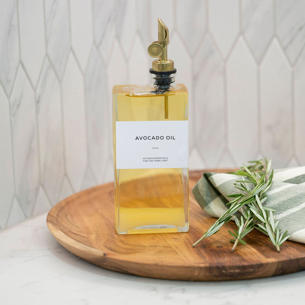 Glass Oil & Vinegar Bottles with Tray – 5 Pack