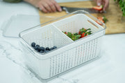Double Fridge Organiser with Removable Baskets for kitchen storage, keeping fresh produce organised and accessible.