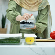 Mini Airtight Food Storage Container used for kitchen organisation with blueberries, cucumber, and lemon, enhancing pantry organisation