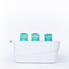 Medium White Storage Tub with Wooden Handle