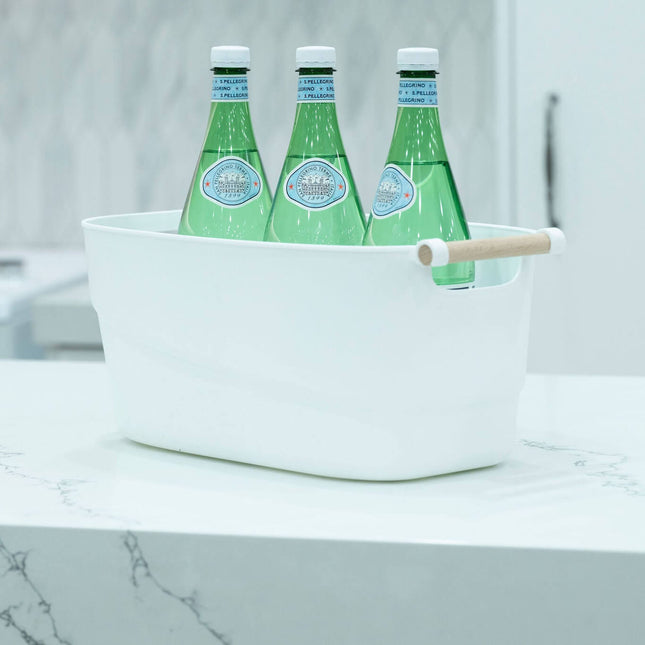Large White Storage Tub With Handle