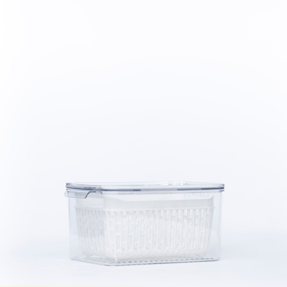 Fridge Storage Container with Single Basket, ideal for kitchen organisation, keeping food fresh with clear design in fridge organisers.
