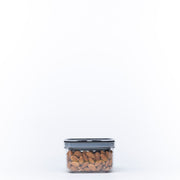 Black Airtight Container with Twist Lock – 500ml filled with almonds, perfect for kitchen and pantry organisation.