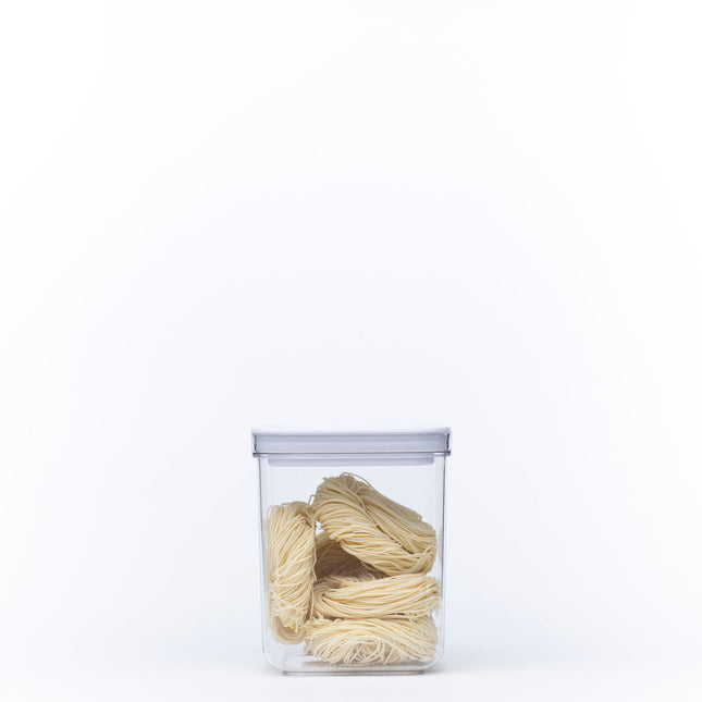 White Airtight Container with Twist Lock – 1300ml showcasing kitchen organisation, perfect for storing noodles in the pantry.