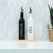 Black Oil and Vinegar Bottle – 500ml Modern Glass Dispenser for kitchen organisation, ideal for stylish, efficient pantry use.