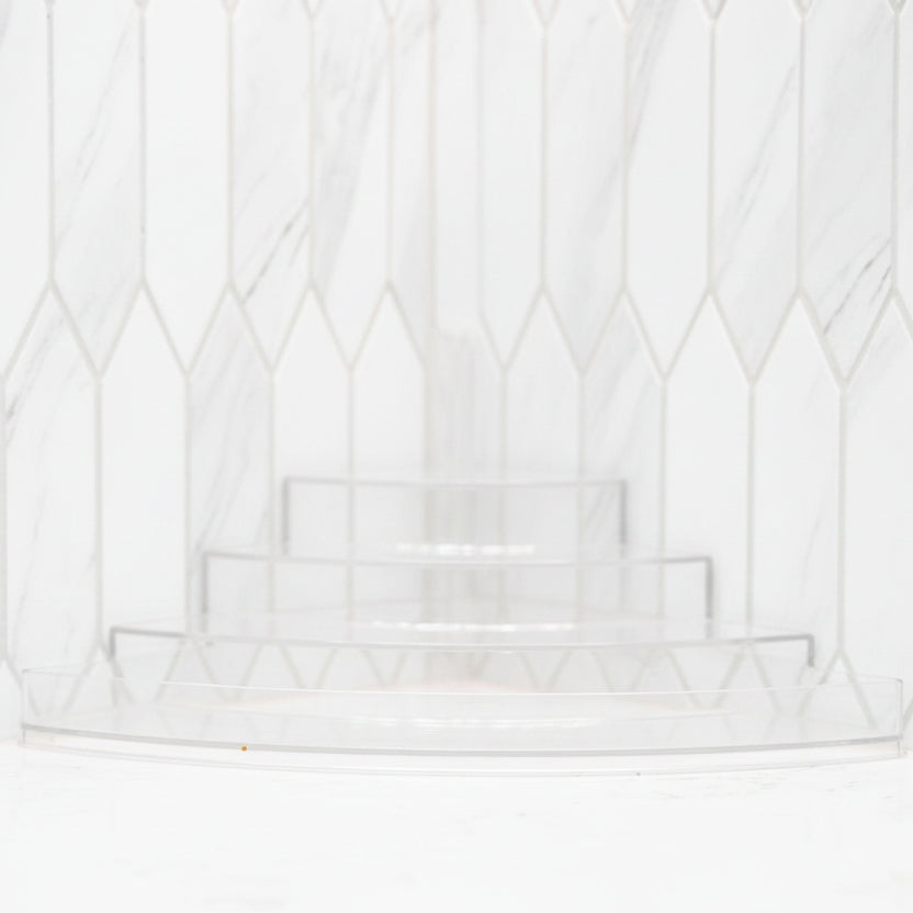 Clear 3-Tier Corner Spice Rack designed for efficient kitchen and pantry organisation, perfect for storage organisers.