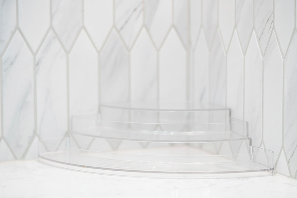 Clear 3-Tier Corner Spice Rack with 11 × 160 ml Spice Jars
