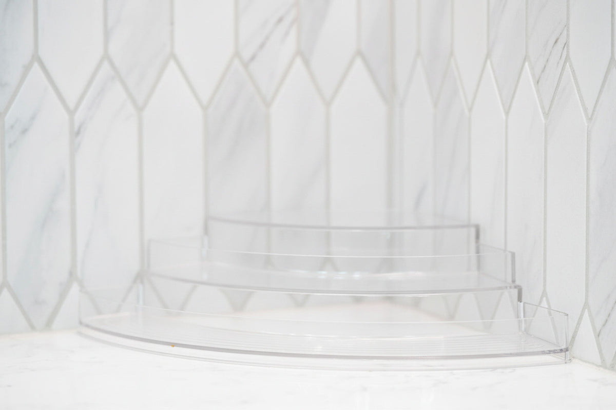 Clear 3-Tier Corner Spice Rack with 11 × 160 ml Spice Jars