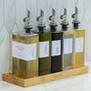 Oil & Vinegar Book Bottles with Bamboo Tray – 5 Pack