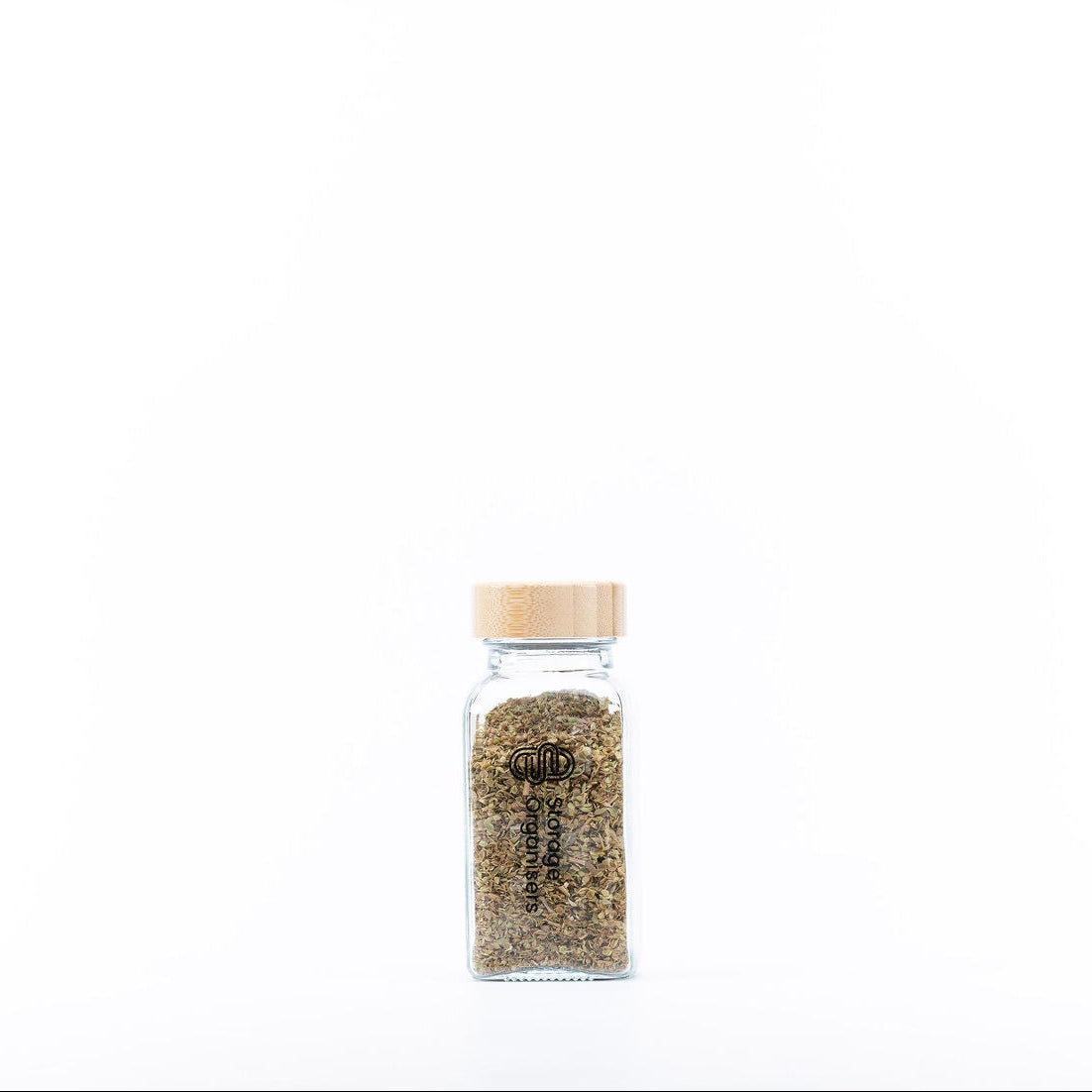 Bamboo Shaker Spice Jar – 180 ml filled with mixed spices, ideal for kitchen and pantry organisation, enhancing storage efficiency.
