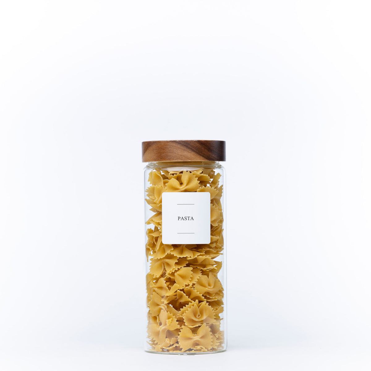 Acacia Screw On Glass Jar – 2500ml filled with pasta, ideal for pantry storage and kitchen organisers in Australia