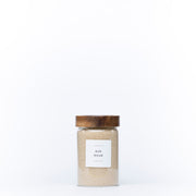 900ml Acacia Screw-On Glass Pantry Jar filled with raw sugar for efficient pantry organisation and storage.