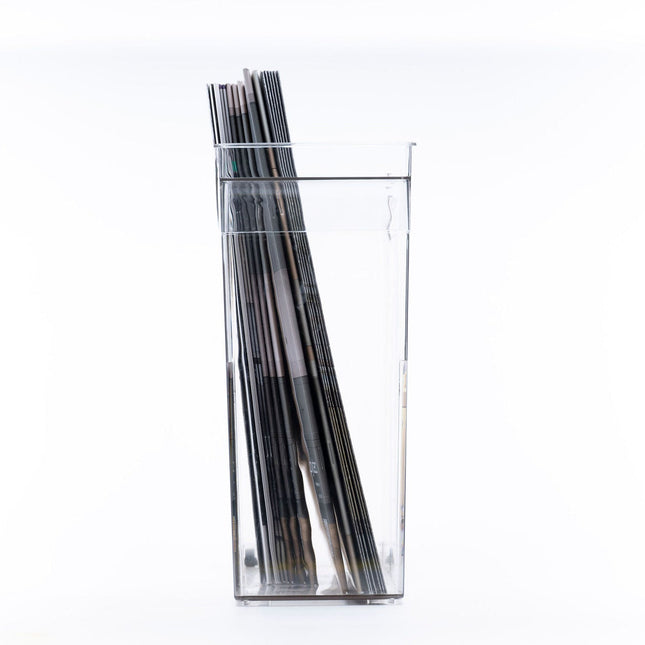 Clear Pull-Out Organiser – Narrow used for upright storage of kitchen items, enhancing pantry organisation and easy access.