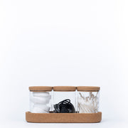 Glass Jar Trio with Cork Lids – 450ml Pantry Set for organised kitchen storage and pantry organisation with eco-friendly design.