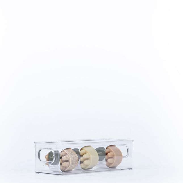 Clear Multi-Use Storage Tub With Lip – Mini holding small kitchen items, perfect for pantry organisation and space-saving storage solutions.