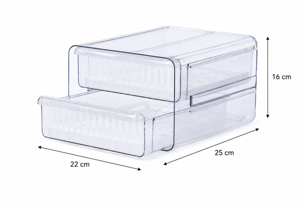 Two-Level Egg Organiser Drawer – Secure & Efficient Fridge Storage