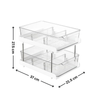 Clear under-sink drawer organizer, 37x21.5x27.5 cm, space-saving storage for kitchen essentials.