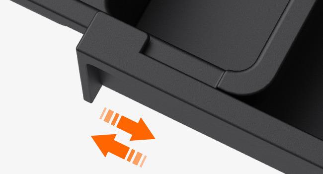 Expandable Cutlery Drawer Organiser Tray – Black (7 Slot) shown expanding, ideal for kitchen and pantry storage organisation.