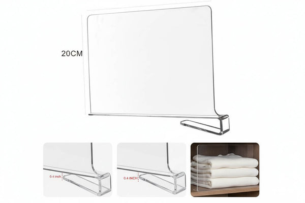 Clear Shelf Divider – 30cm Wardrobe Organiser