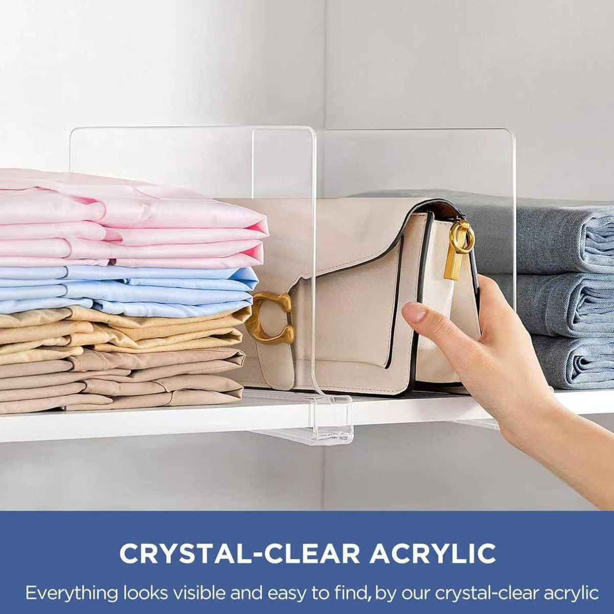 Clear Shelf Divider – 30cm Wardrobe Organiser