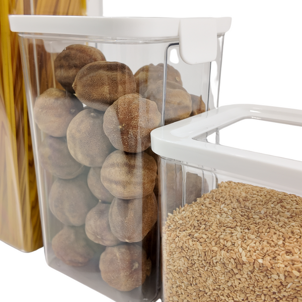 White Airtight Container with Side Clips and Transparent Lid
